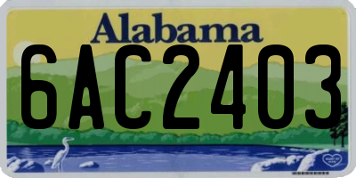 AL license plate 6AC2403