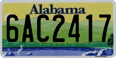 AL license plate 6AC2417