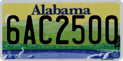 AL license plate 6AC2500