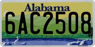 AL license plate 6AC2508