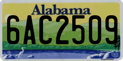 AL license plate 6AC2509