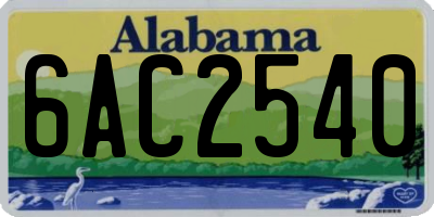 AL license plate 6AC2540
