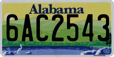AL license plate 6AC2543