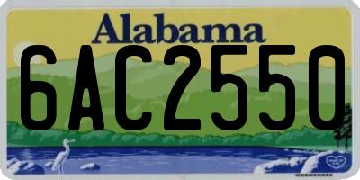 AL license plate 6AC2550