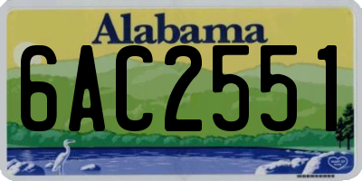 AL license plate 6AC2551