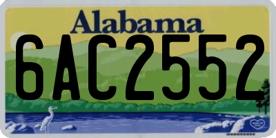 AL license plate 6AC2552