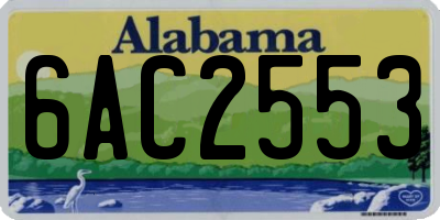 AL license plate 6AC2553