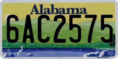AL license plate 6AC2575