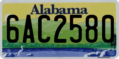 AL license plate 6AC2580