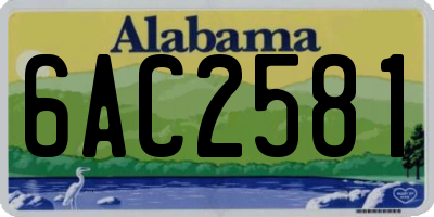 AL license plate 6AC2581