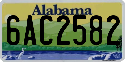 AL license plate 6AC2582