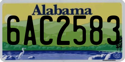 AL license plate 6AC2583