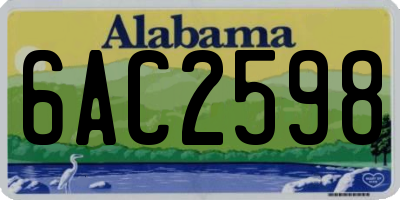 AL license plate 6AC2598
