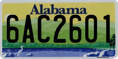 AL license plate 6AC2601