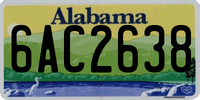AL license plate 6AC2638