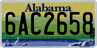 AL license plate 6AC2658