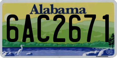 AL license plate 6AC2671