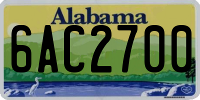 AL license plate 6AC2700