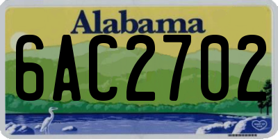 AL license plate 6AC2702