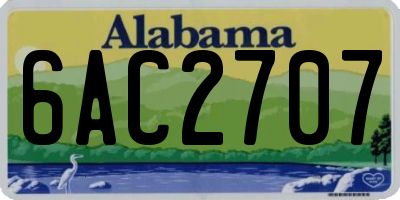 AL license plate 6AC2707