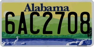 AL license plate 6AC2708