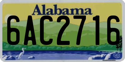 AL license plate 6AC2716