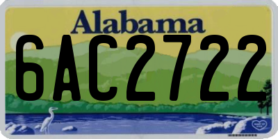 AL license plate 6AC2722