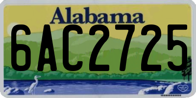 AL license plate 6AC2725