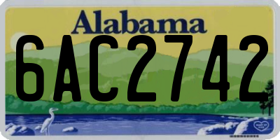 AL license plate 6AC2742