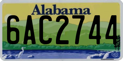 AL license plate 6AC2744