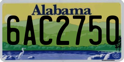 AL license plate 6AC2750