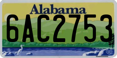 AL license plate 6AC2753