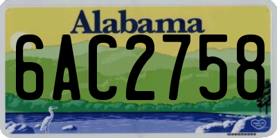 AL license plate 6AC2758