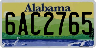 AL license plate 6AC2765