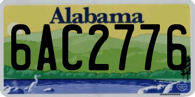 AL license plate 6AC2776