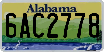 AL license plate 6AC2778
