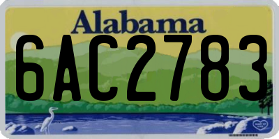 AL license plate 6AC2783