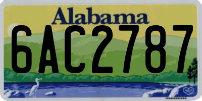 AL license plate 6AC2787