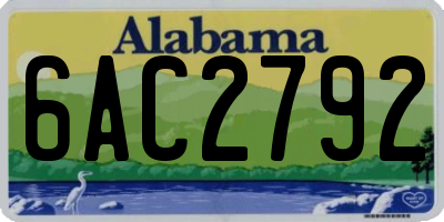 AL license plate 6AC2792