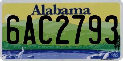 AL license plate 6AC2793