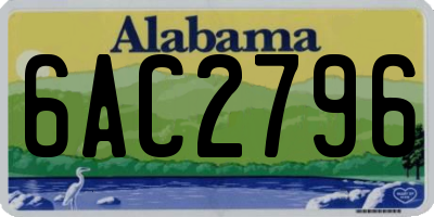 AL license plate 6AC2796