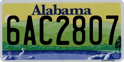 AL license plate 6AC2807