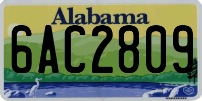 AL license plate 6AC2809
