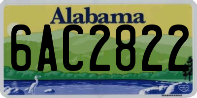 AL license plate 6AC2822