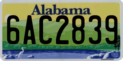 AL license plate 6AC2839
