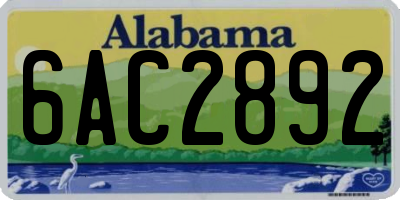 AL license plate 6AC2892