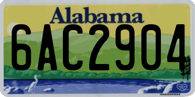 AL license plate 6AC2904
