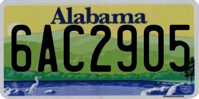AL license plate 6AC2905