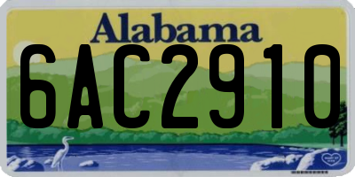 AL license plate 6AC2910