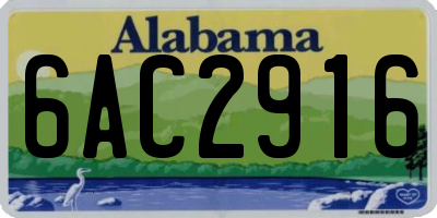 AL license plate 6AC2916